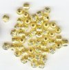 50 5mm Gold Plated Round Corrugated Metal Beads